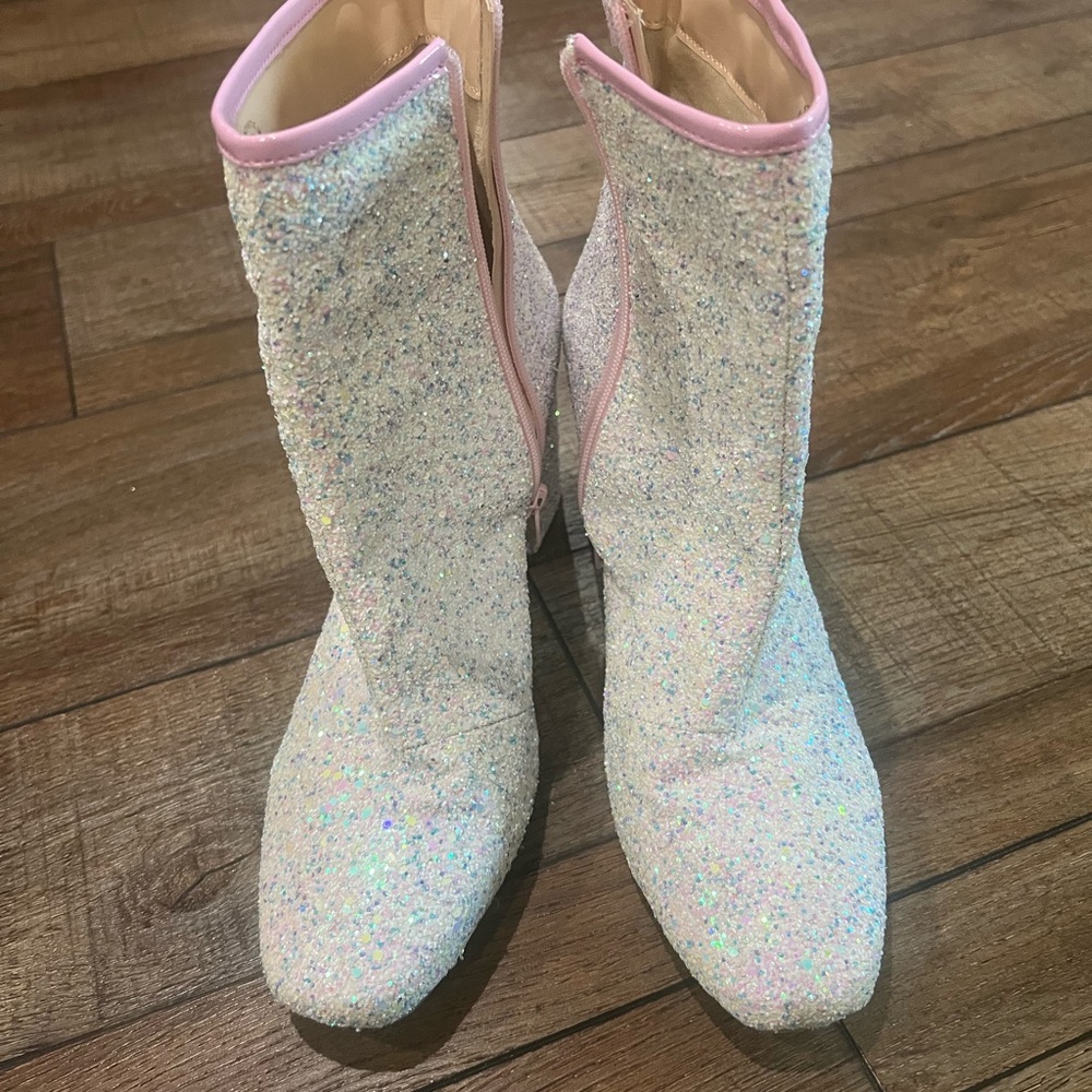 Pink Glitter Ankle Boots & Booties